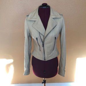 Cream leather jacket